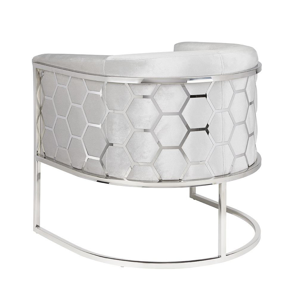 Honeycomb Chair: Grey Velvet